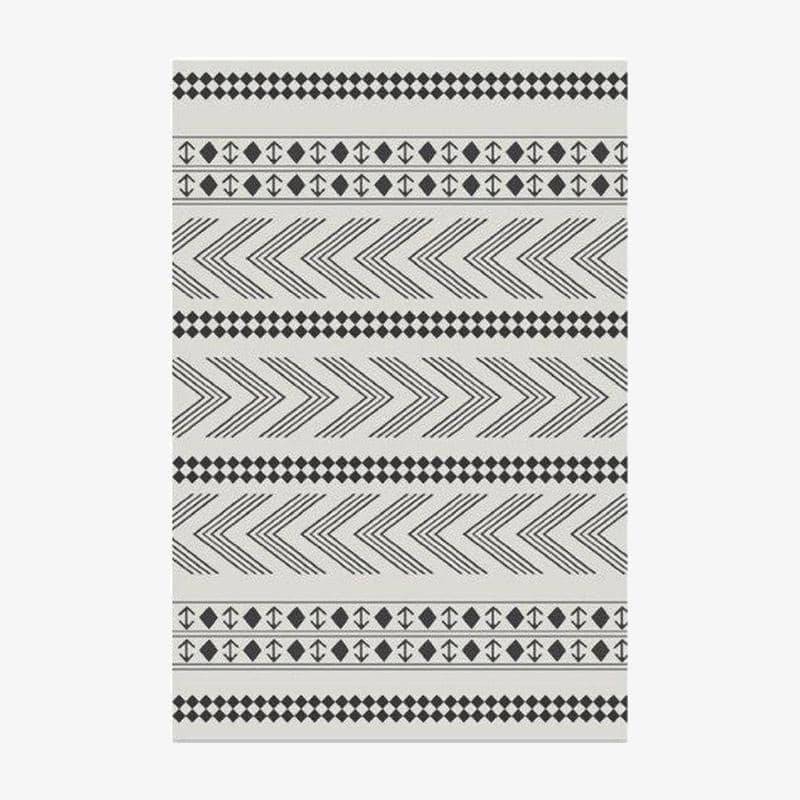 Tapis rectangle aux motifs géométriques gris style Keecy