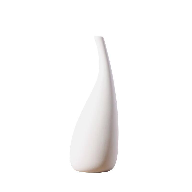 Vase en céramique blanc arrondi style moderne