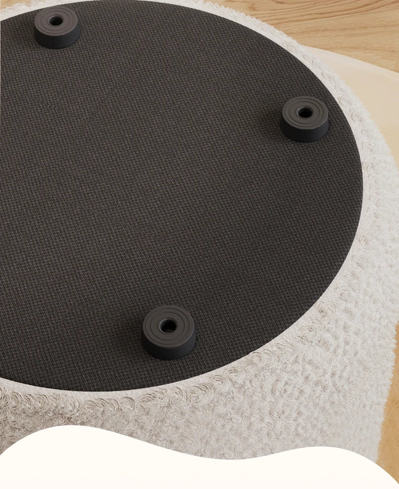 Tabouret Pouf scandinave en Peau de mouton