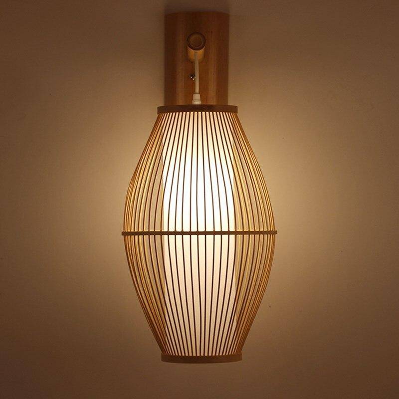 Applique murale en rotin LED arrondie Tea