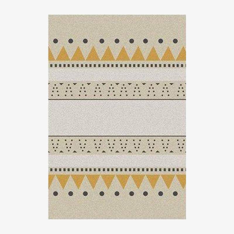 Tapis rectangle aux motifs géométriques jaunes style Keecy