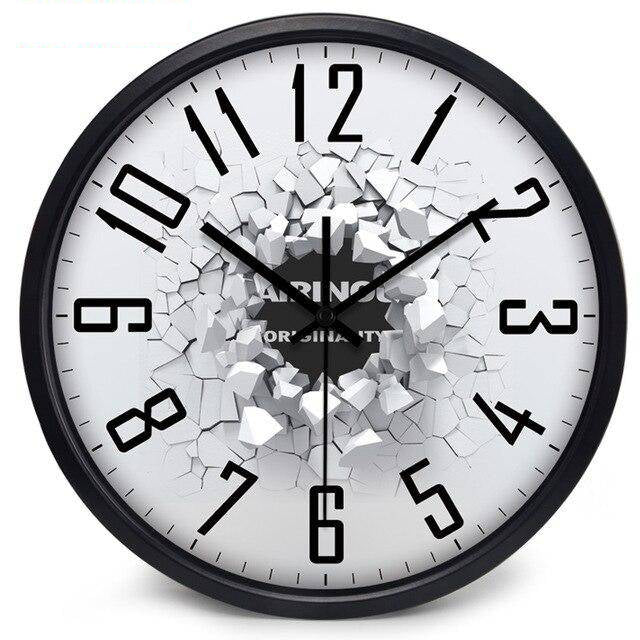 Horloge murale design style cassure 3D Effect