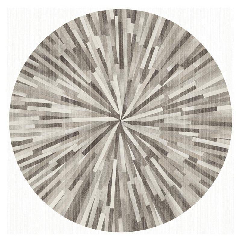 Tapis rond tons de gris moderne Tapete