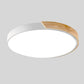 Plafonnier Circulaire Nordic Wooden Macaroon - Lampe LED en Bois et Métal pour Chambre et Salon