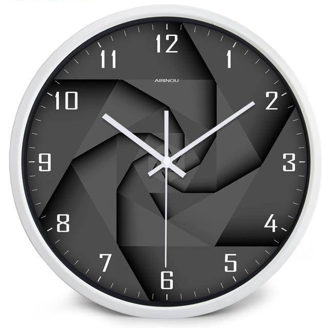 Horloge murale design noire style 3D avec chiffres Vortex