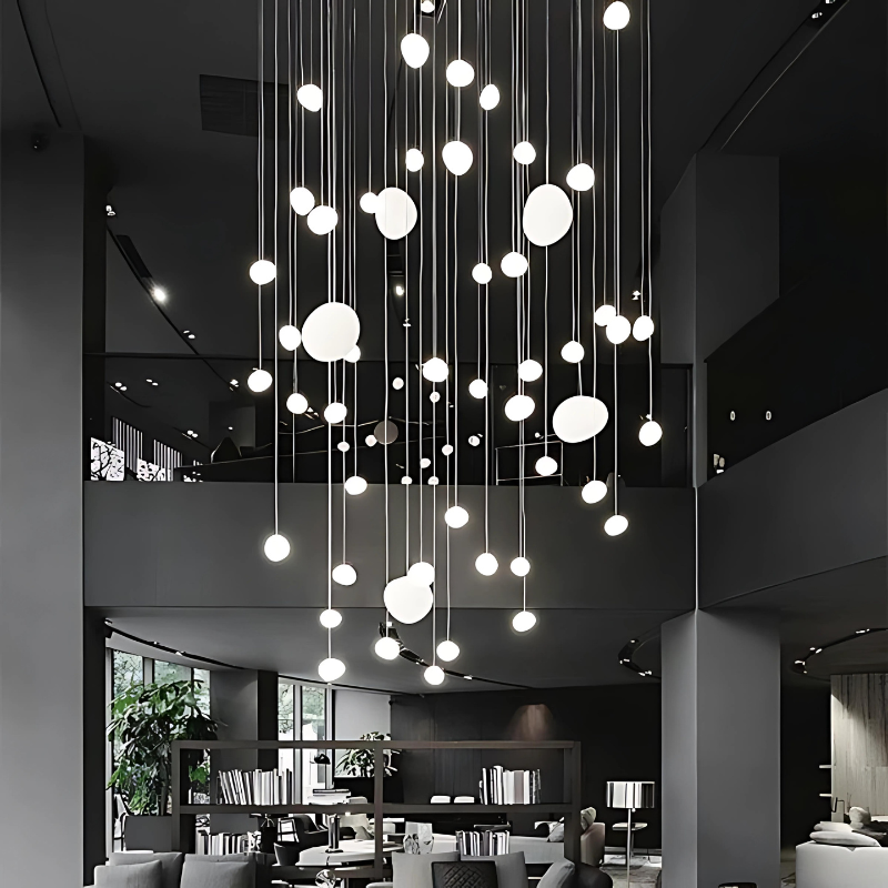 Suspension Design Verre LumiPebble – Élégance Moderne & Éclairage Raffiné