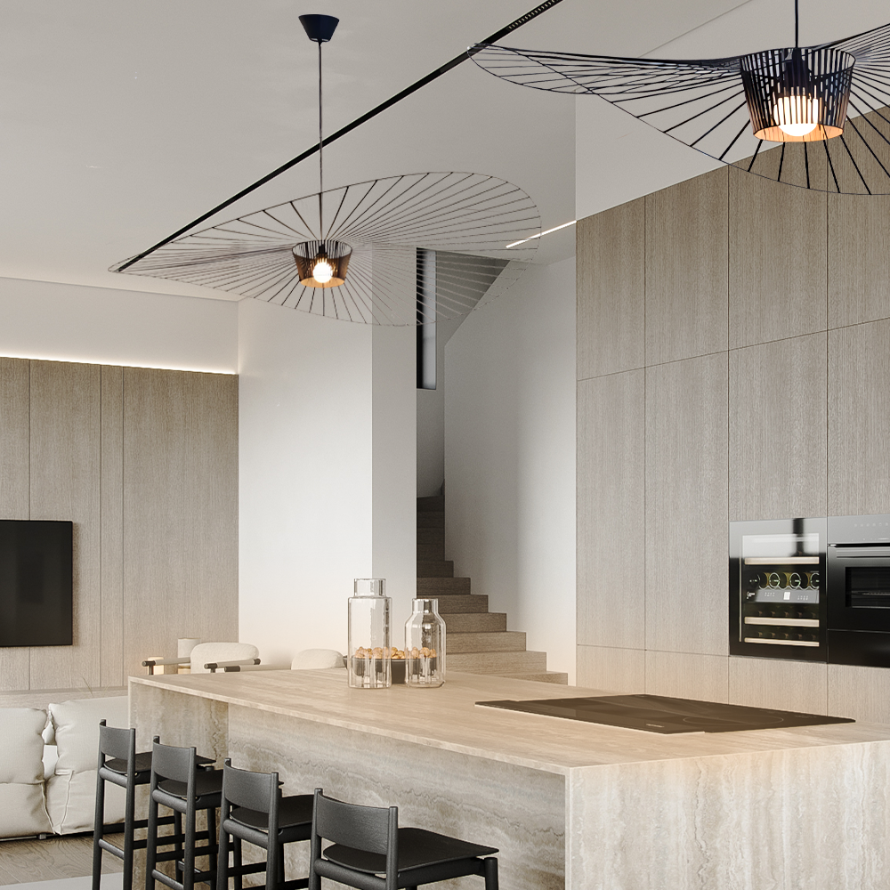 Suspension Élégante Veliova – Design Chapeau de Paille & Éclairage Raffiné