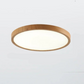 Plafonnier Circulaire Ultra-Fin – Design Minimaliste avec Finition en Noyer et Éclairage LED Réglable