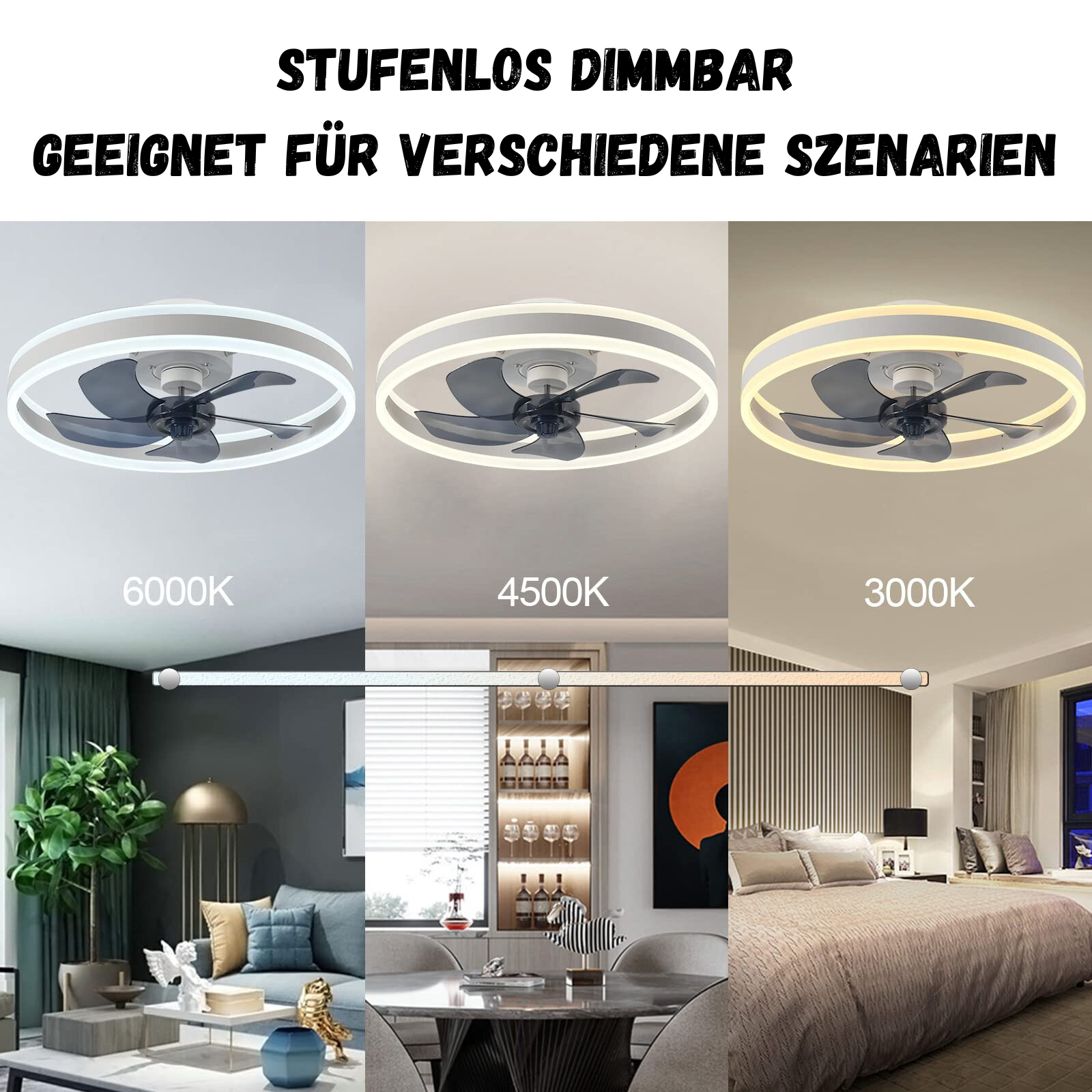 Oberlicht Ventilateur de Plafond Intelligent avec Télécommande et Éclairage LED