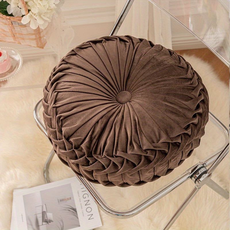 Coussin en Velours Rond en Forme de Citrouille | Coussin Tissé Doux pour Canapé et Chaise de Bureau | Housse Lavable, Coussin Décoratif pour Salon et Chambre