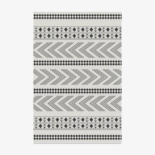 Tapis rectangle aux motifs géométriques gris style Keecy