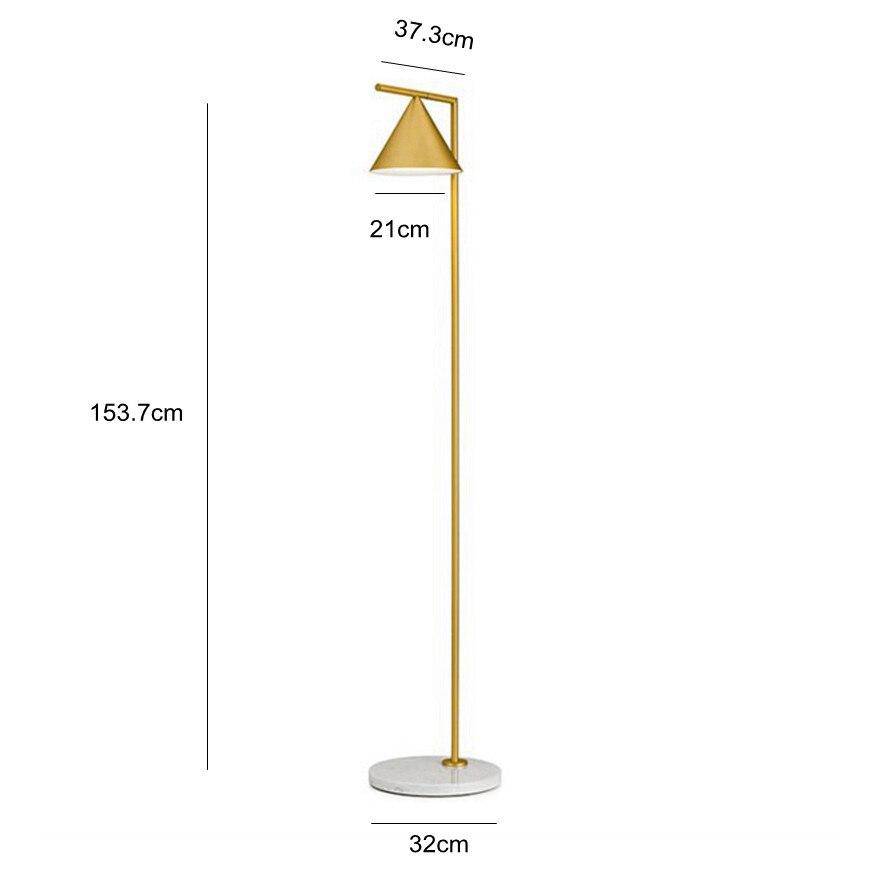 Lampadaire LED design avec base en marbre Nordic (noir ou doré)