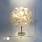 FeatherGlow - Grande lampe de table ronde avec plumes