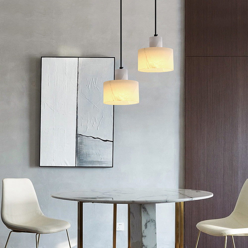 Plafonnier Pendante Scandinave en Marbre Blanc - Design Minimaliste Élégant pour Salon, Chambre et Salle à Manger