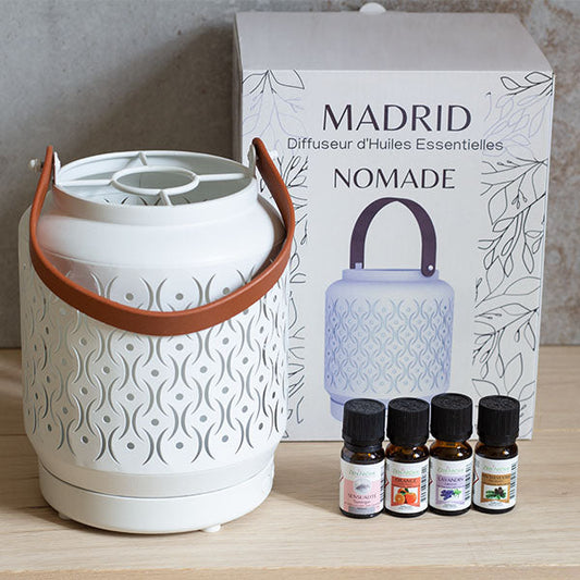 Lot diffuseur Madrid+4 huiles essentielles ambiance détente