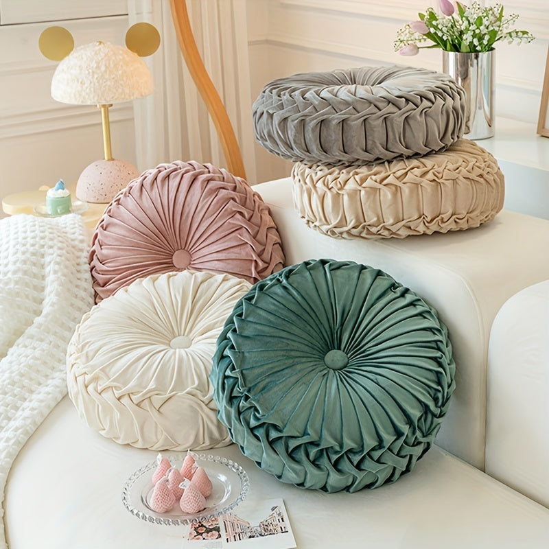 Coussin en Velours Rond en Forme de Citrouille | Coussin Tissé Doux pour Canapé et Chaise de Bureau | Housse Lavable, Coussin Décoratif pour Salon et Chambre