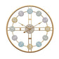 Horloge ronde design rétro en métal doré Roman 40cm