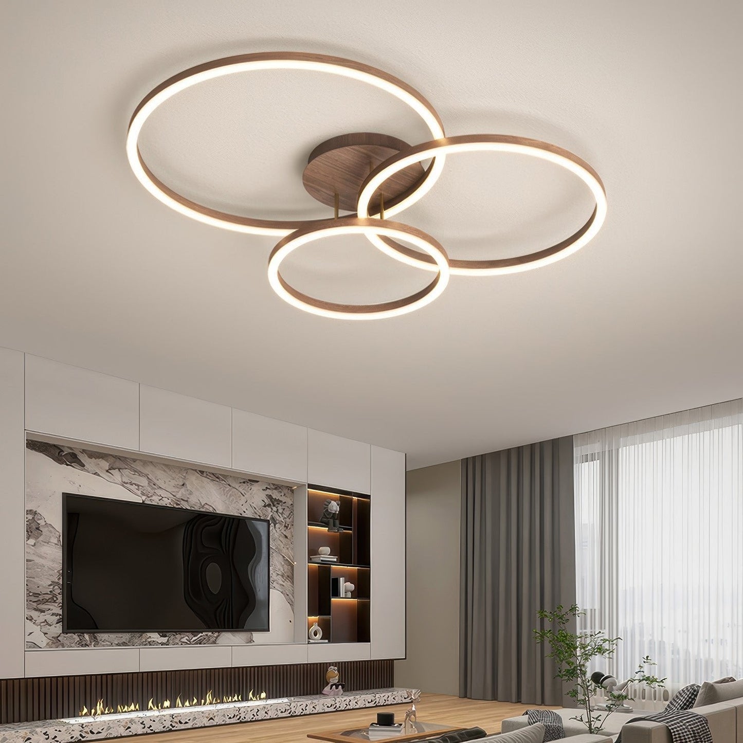 Plafonnier Éléphant en Anneau LED - Luminaire Moderne Design Géométrique avec Éclairage Économe en Énergie