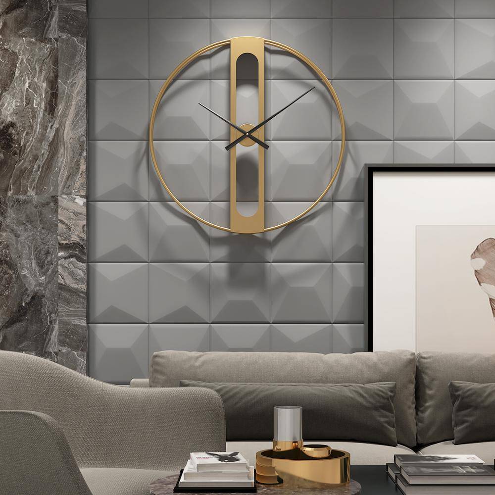Horloge murale design rond en métal rétro 50cm Garden