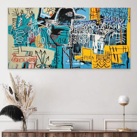 Tableau Basquiat Oiseau D'argent