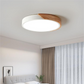Plafonnier Circulaire Nordic Wooden Macaroon - Lampe LED en Bois et Métal pour Chambre et Salon