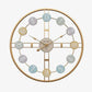 Horloge ronde design rétro en métal doré Roman 40cm