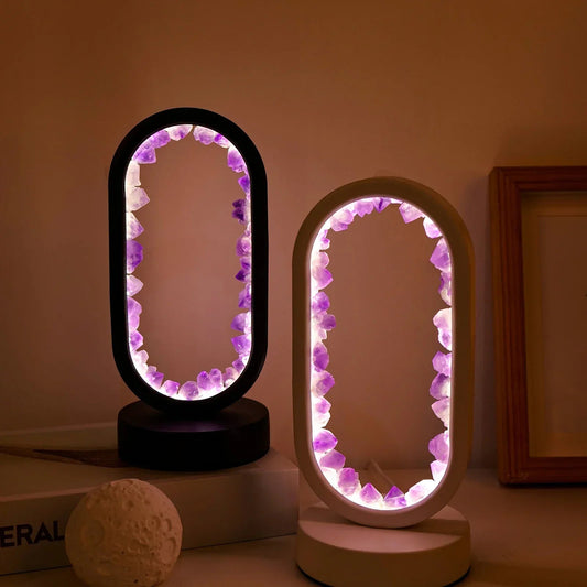 AuraStone | Lampe de calme en améthystes naturelles apaisantes