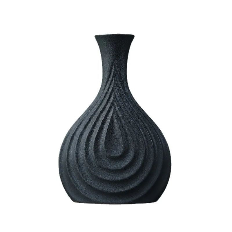 Vase en Céramique Noir pour Fleurs