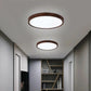 Plafonnier Circulaire Ultra-Fin – Design Minimaliste avec Finition en Noyer et Éclairage LED Réglable