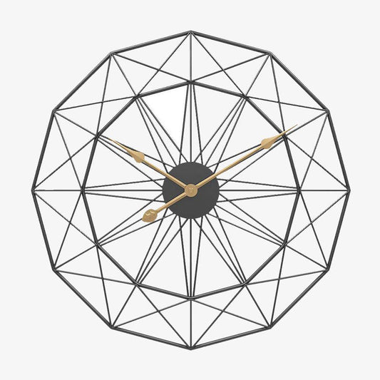 Horloge murale design rond géométrique en métal 50cm