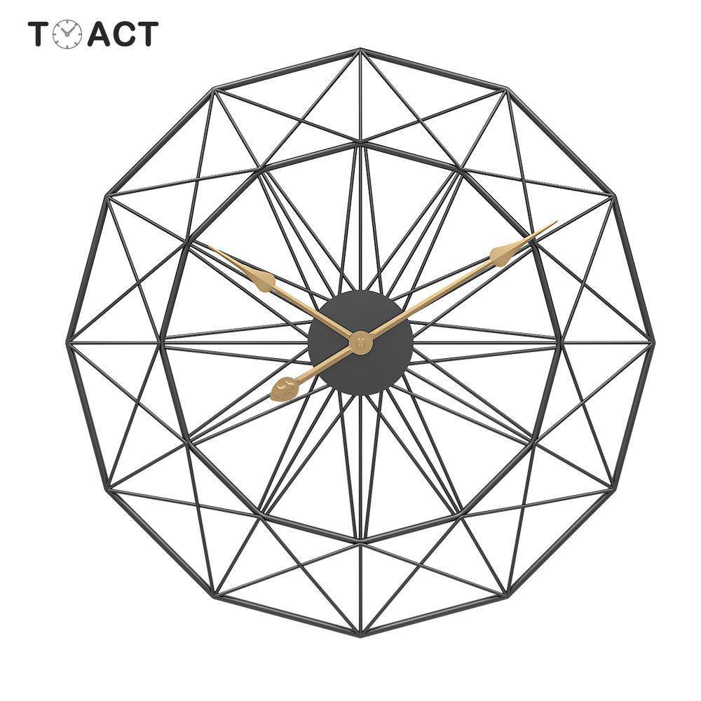 Horloge murale design rond géométrique en métal 50cm