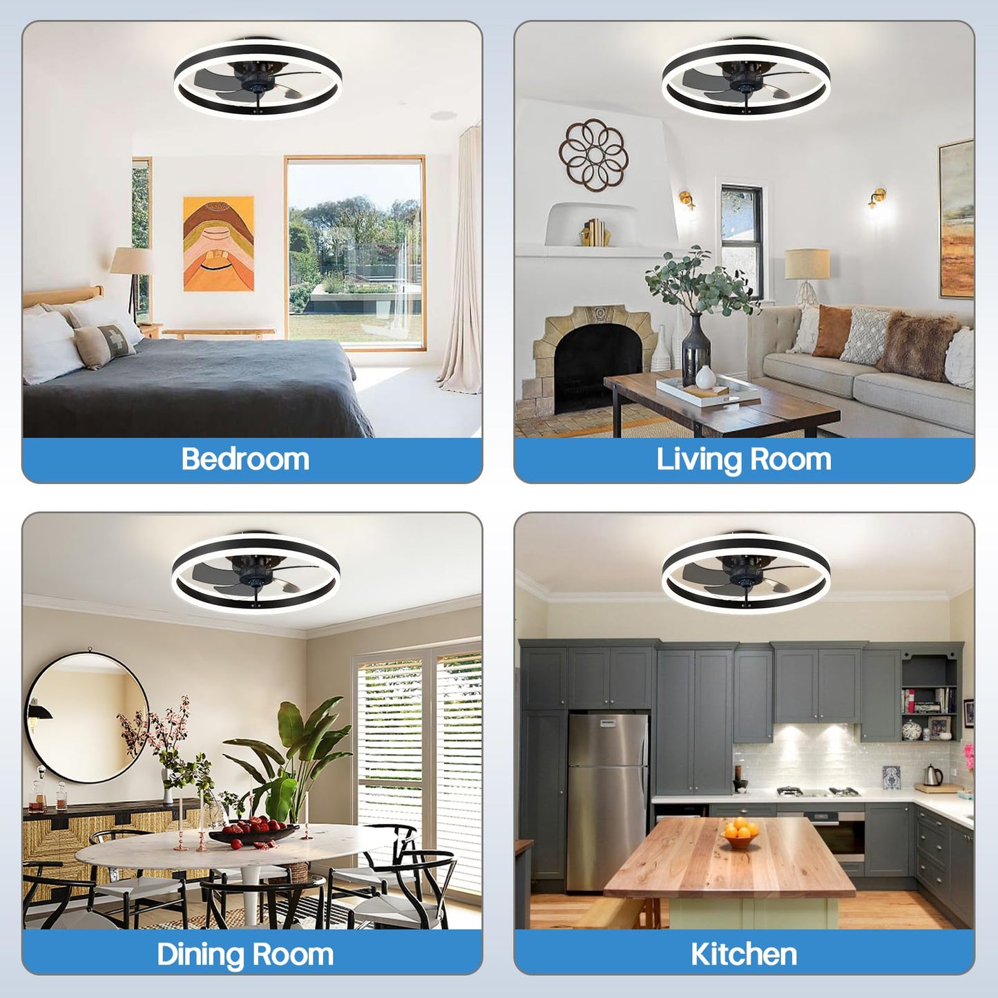 Oberlicht Ventilateur de Plafond Intelligent avec Télécommande et Éclairage LED