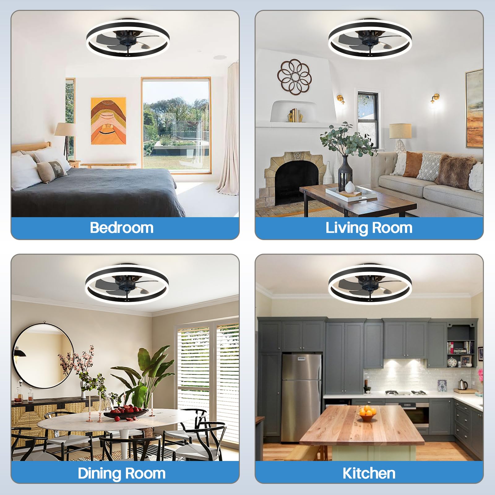 Oberlicht Ventilateur de Plafond Intelligent avec Télécommande et Éclairage LED