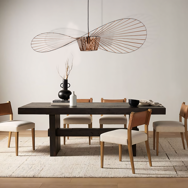 Suspension Élégante Veliova – Design Chapeau de Paille & Éclairage Raffiné