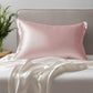 Taie d’oreiller en soie sans volant 22 mommes 65x65cm rose Déclassée - D96