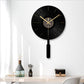 Horloge murale ronde design noire et aiguilles dorées 30cm