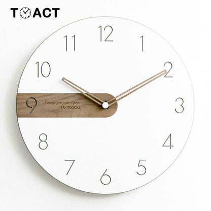 Horloge murale ronde design avec bande en bois 30cm