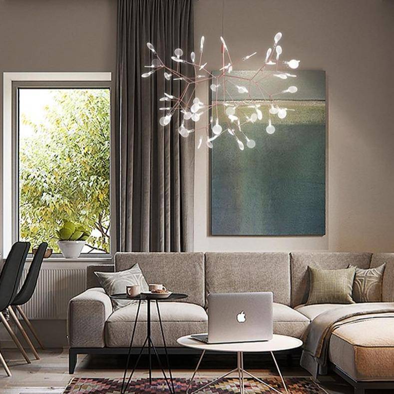 Suspension design moderne LED arbre couleur cuivré ou noir Home