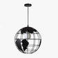 Suspension design LED en forme de globe industriel style Terra
