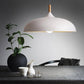 Suspension en aluminium de couleur et tige en bois Wood