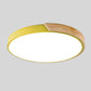 Plafonnier Circulaire Nordic Wooden Macaroon - Lampe LED en Bois et Métal pour Chambre et Salon