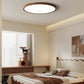 Plafonnier Circulaire Ultra-Fin en Acrylique – Éclairage LED Doux et Moderne avec Effet Bois de Noyer