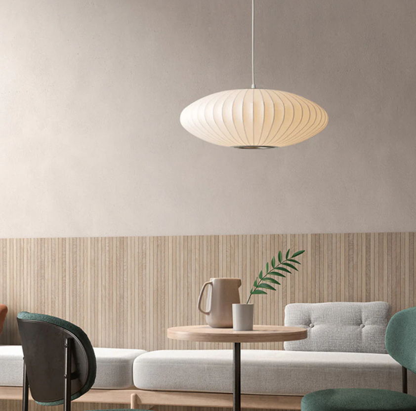 Lustre Suspendu Velura – Élégance en Soie & Éclairage Raffiné