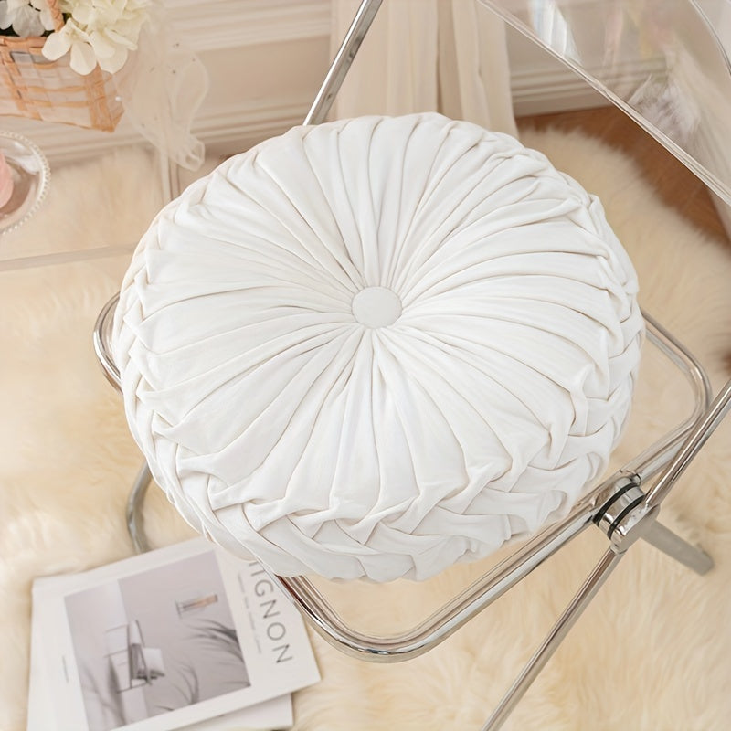 Coussin en Velours Rond en Forme de Citrouille | Coussin Tissé Doux pour Canapé et Chaise de Bureau | Housse Lavable, Coussin Décoratif pour Salon et Chambre