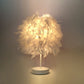 FeatherGlow - Grande lampe de table ronde avec plumes