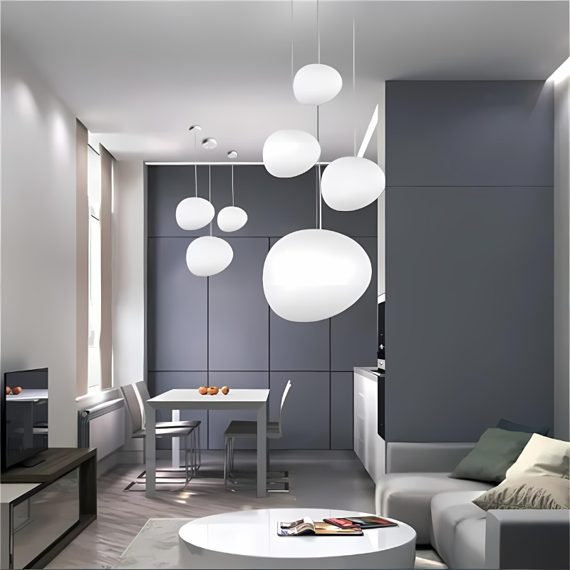 Suspension Design Verre LumiPebble – Élégance Moderne & Éclairage Raffiné