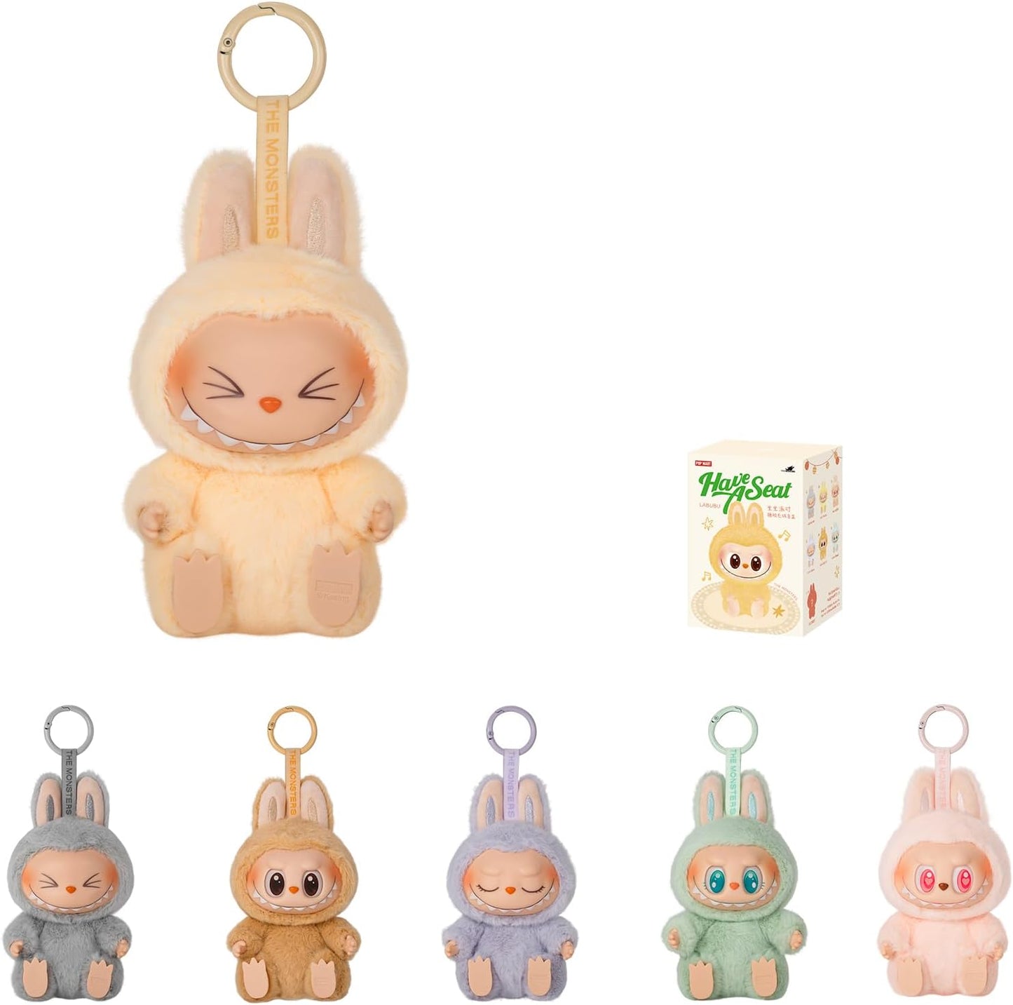 Figurine vinyle style Labubu – Créature assise surprise – Édition mystère style plush