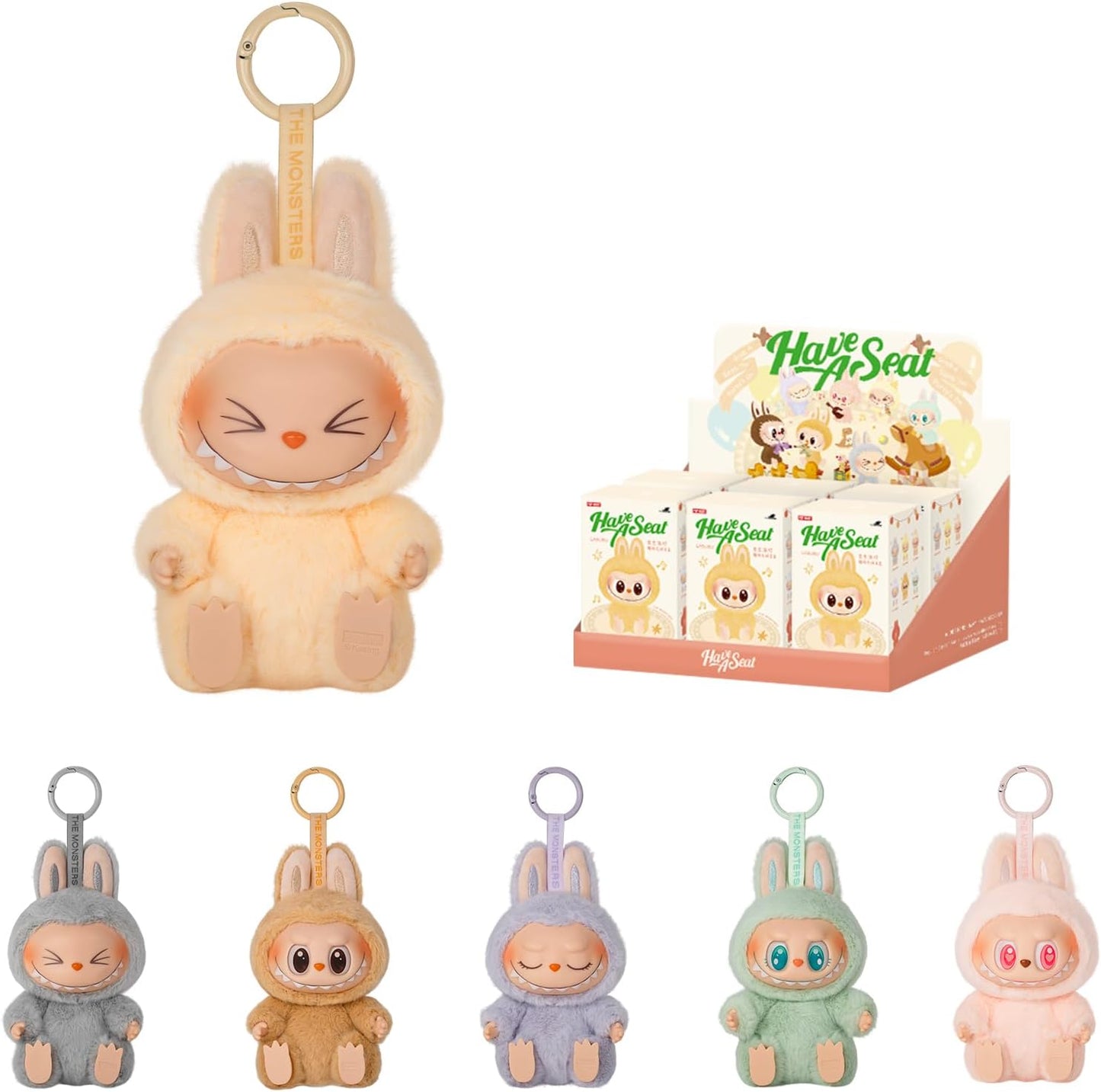 Figurine vinyle style Labubu – Créature assise surprise – Édition mystère style plush