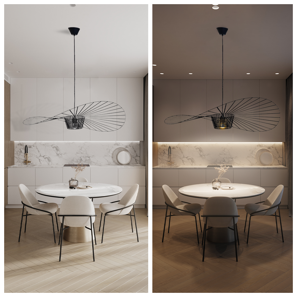 Suspension Élégante Veliova – Design Chapeau de Paille & Éclairage Raffiné