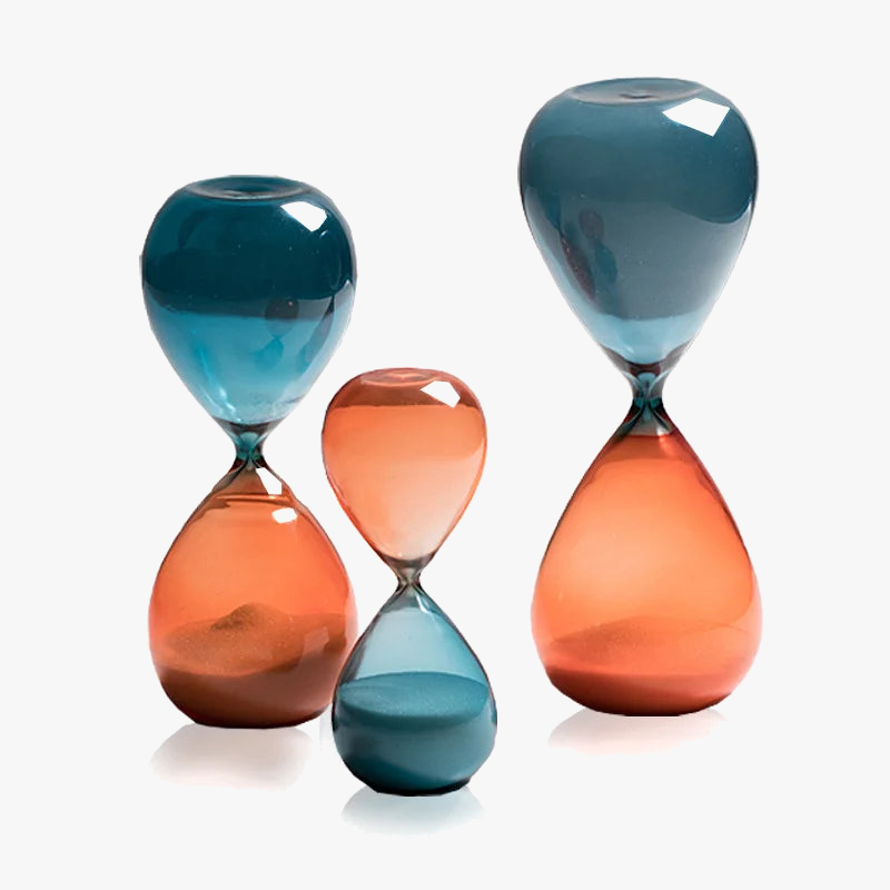 décoration sablier créative en verre pour intérieur élégant